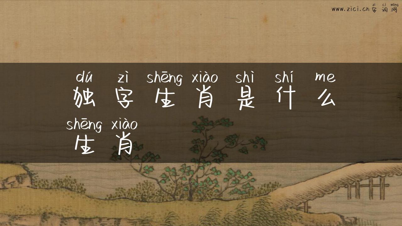 独字生肖是什么生肖