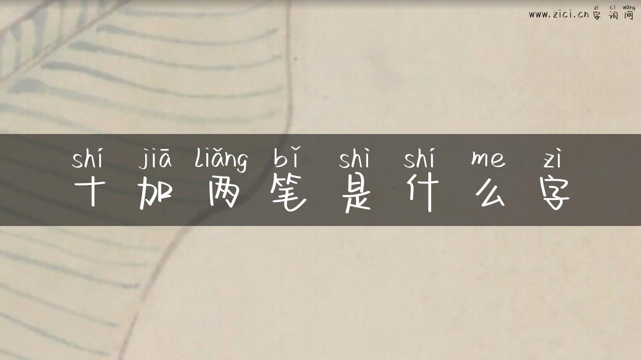 十加两笔是什么字