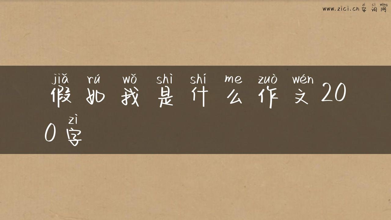 假如我是什么作文200字