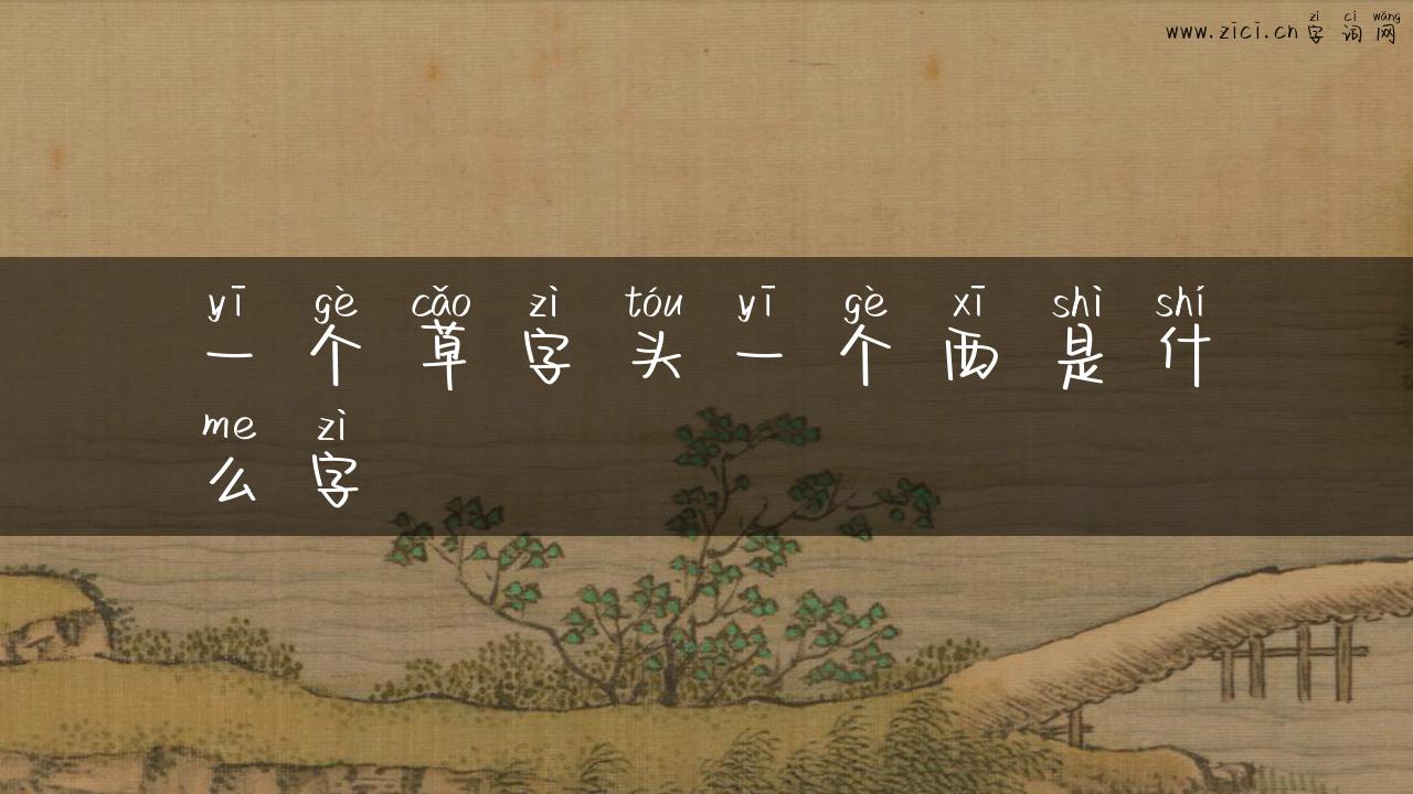 一个草字头一个西是什么字