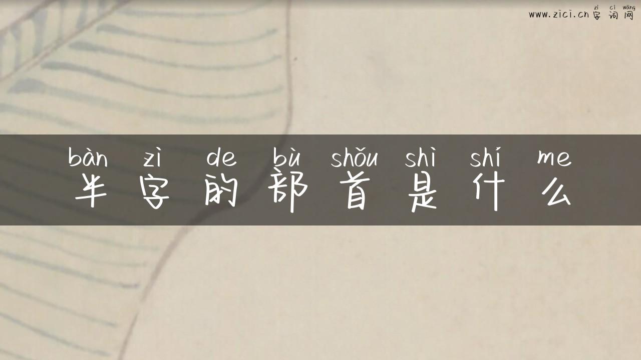 半字的部首是什么