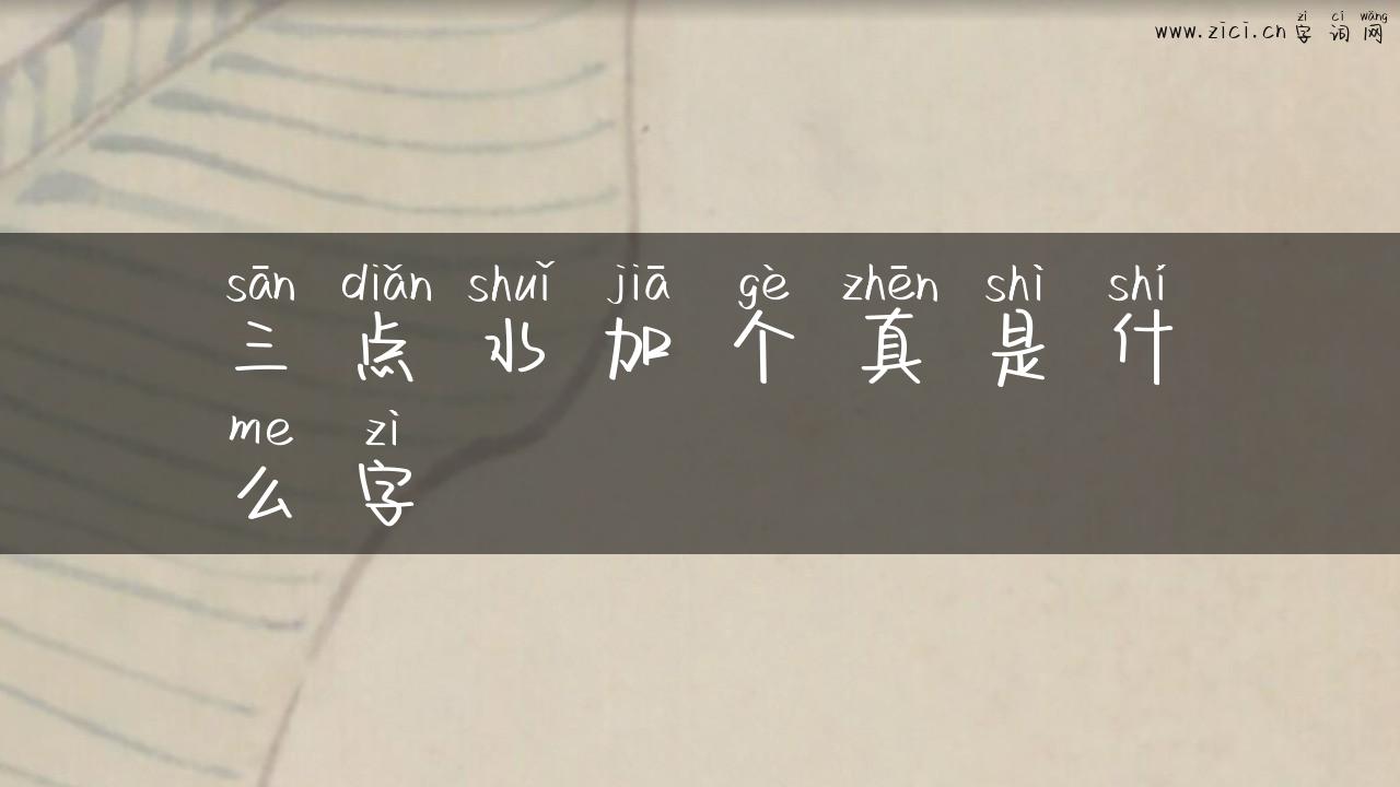 三点水加个真是什么字