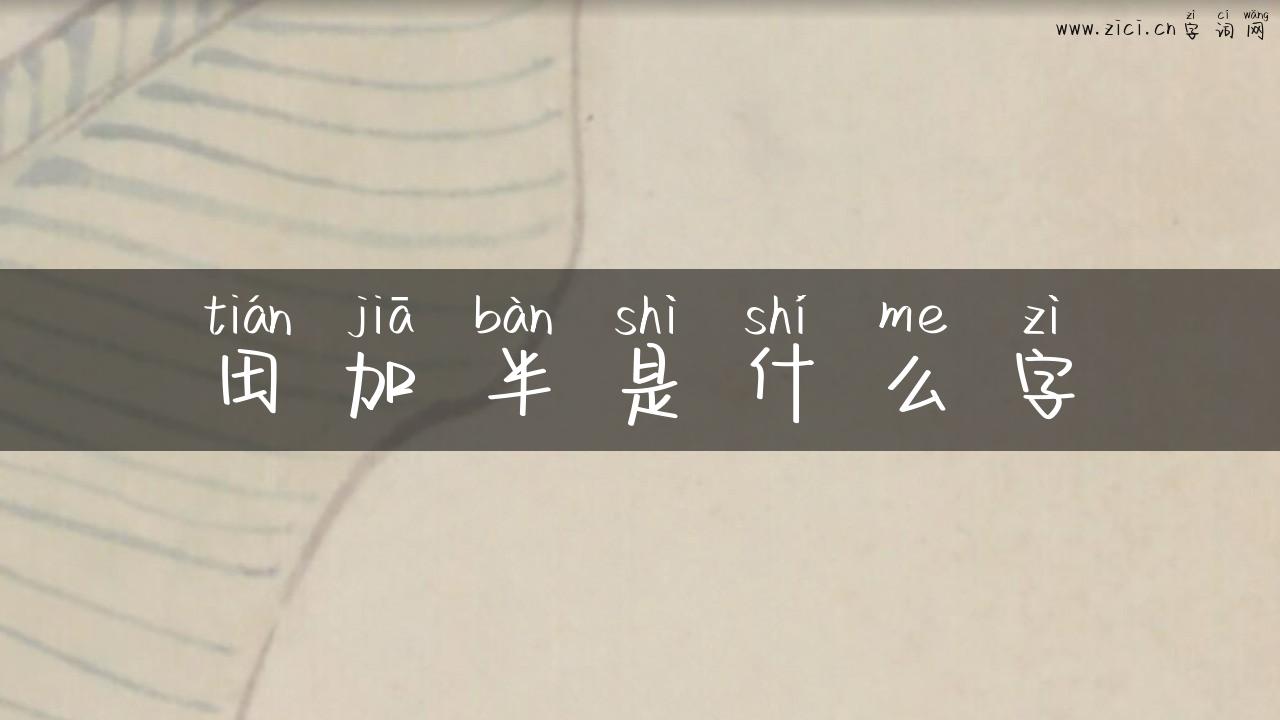 田加半是什么字