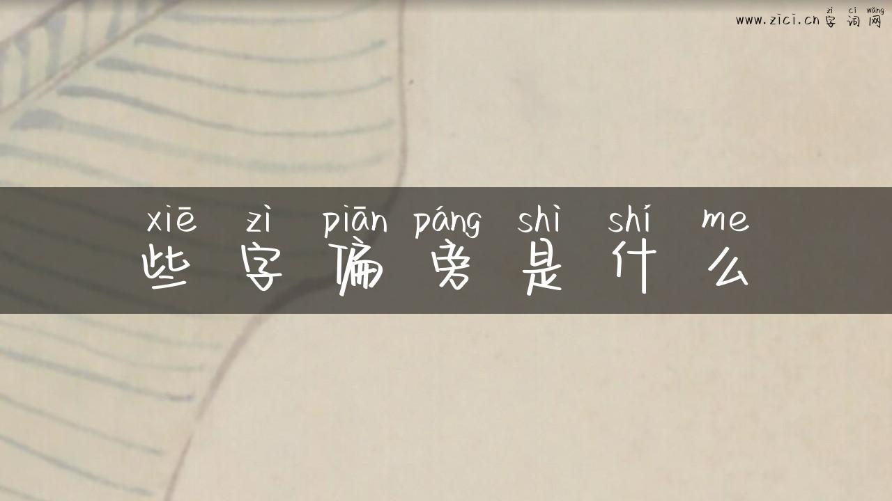 些字偏旁是什么