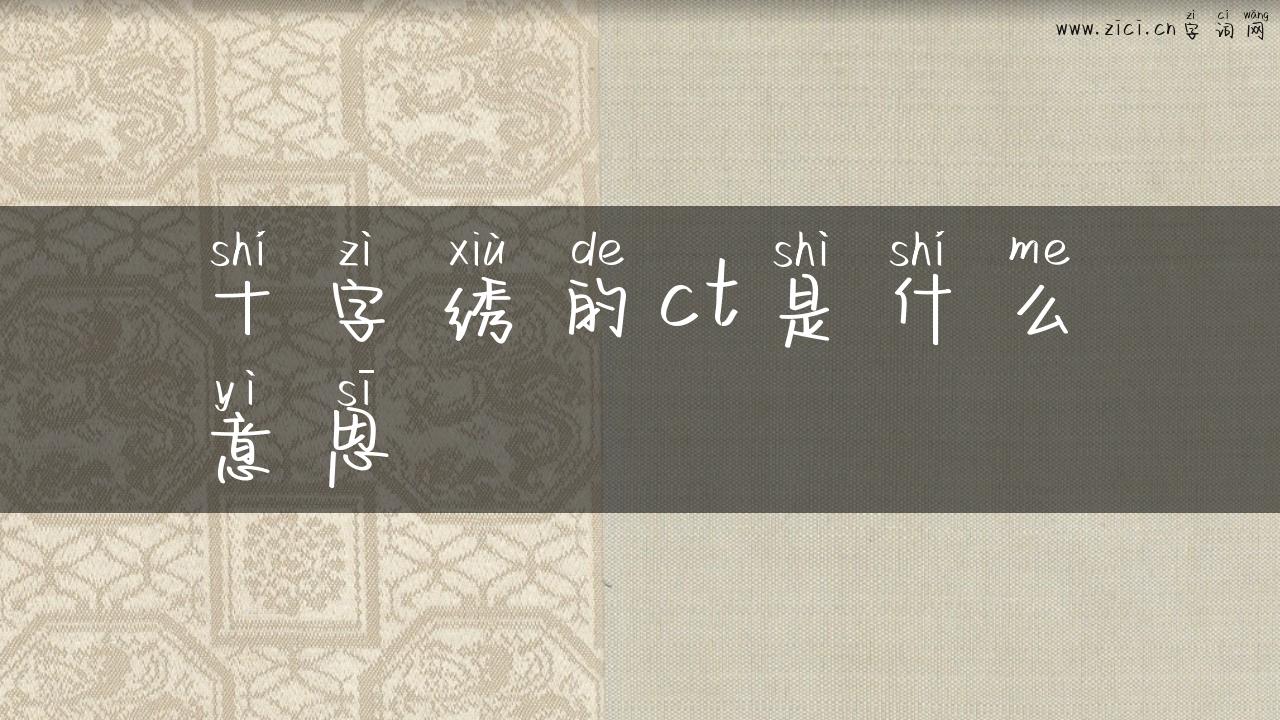 十字绣的ct是什么意思