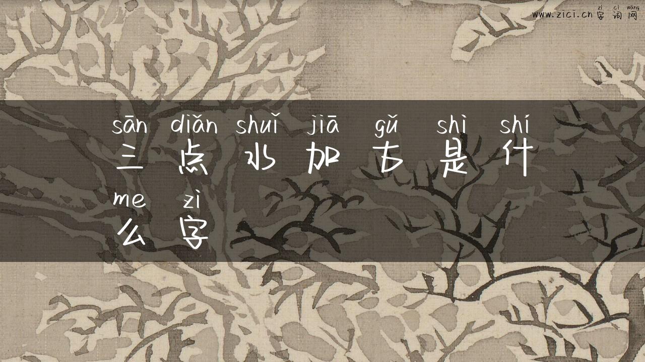 三点水加古是什么字