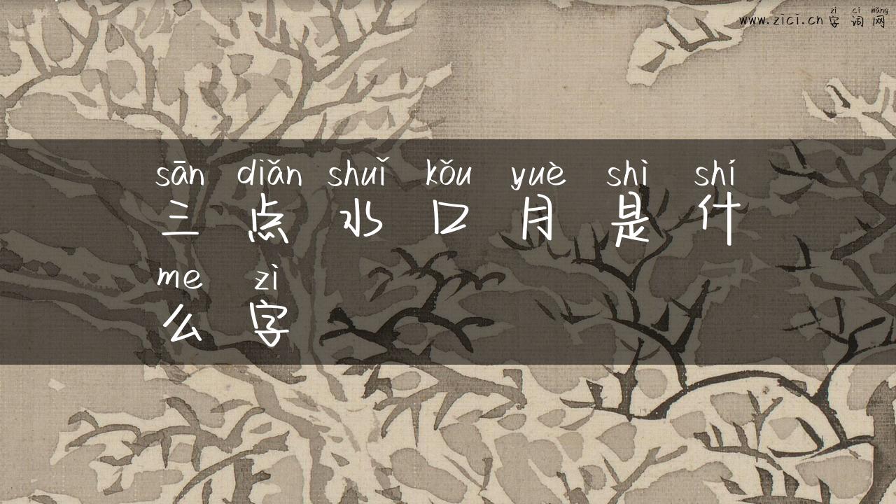 三点水口月是什么字