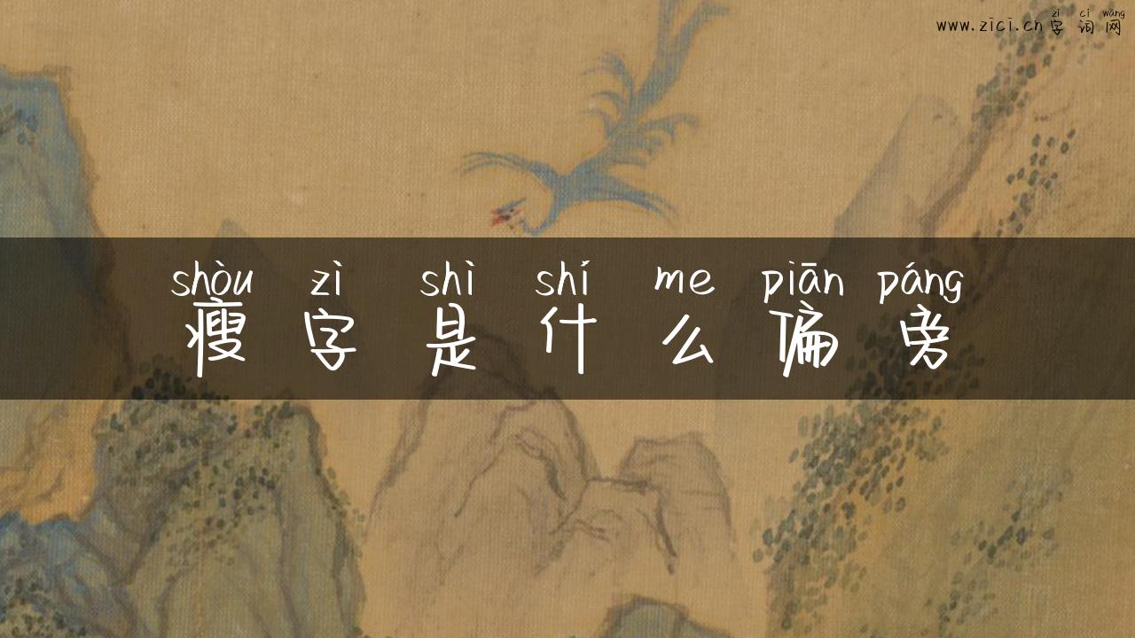 瘦字是什么偏旁