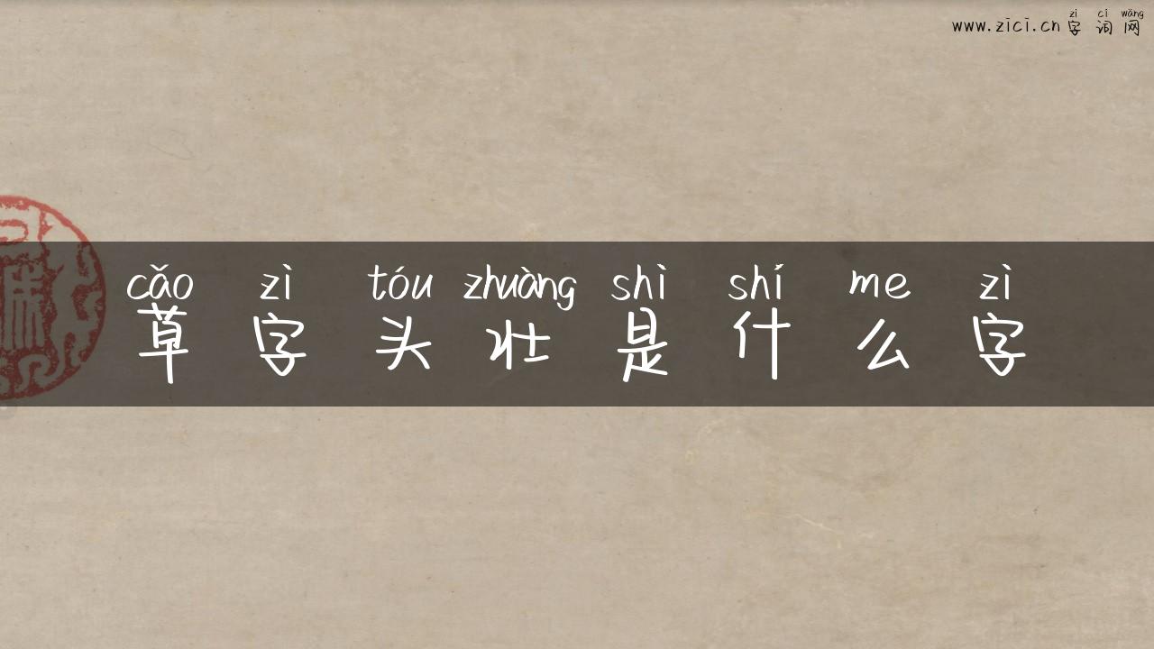 草字头壮是什么字