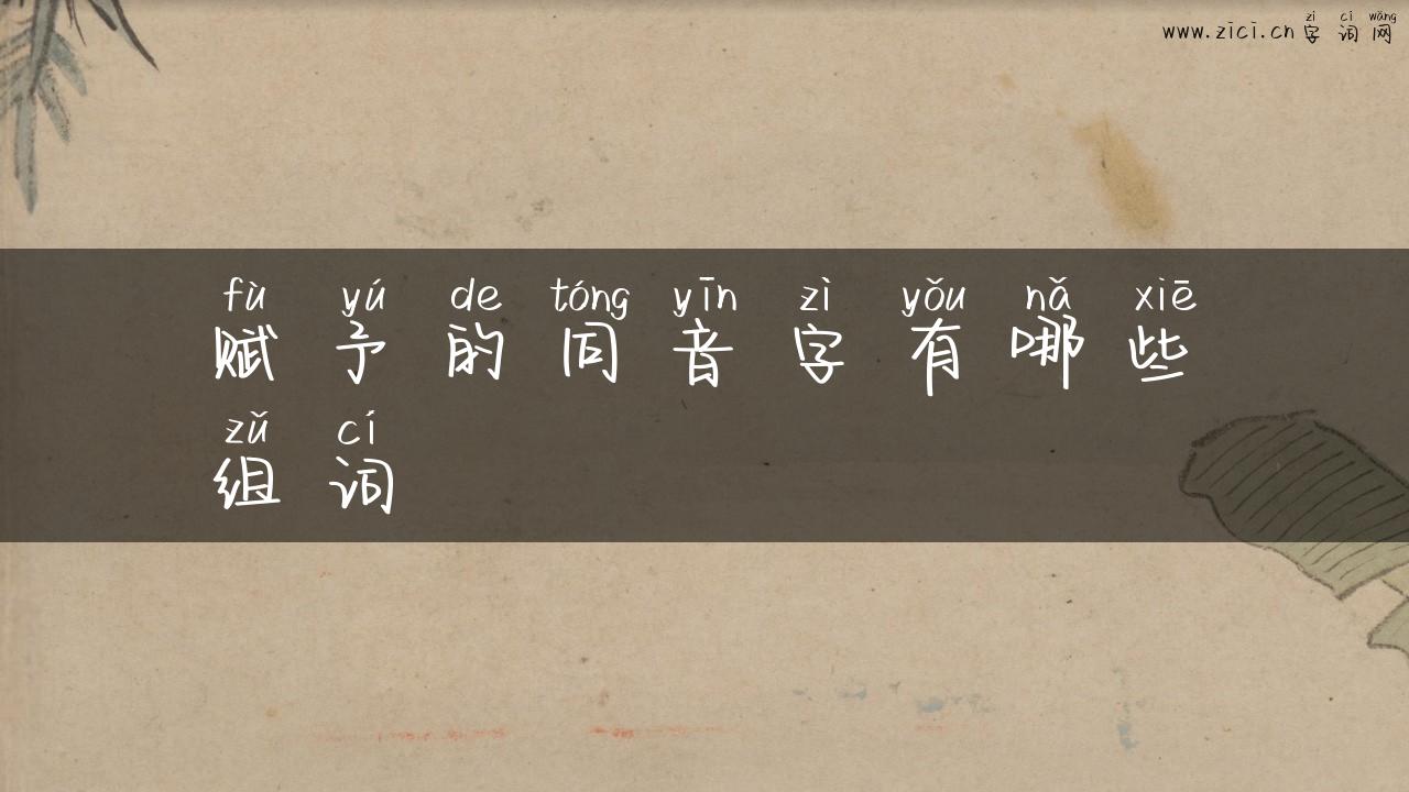 赋予的同音字有哪些组词
