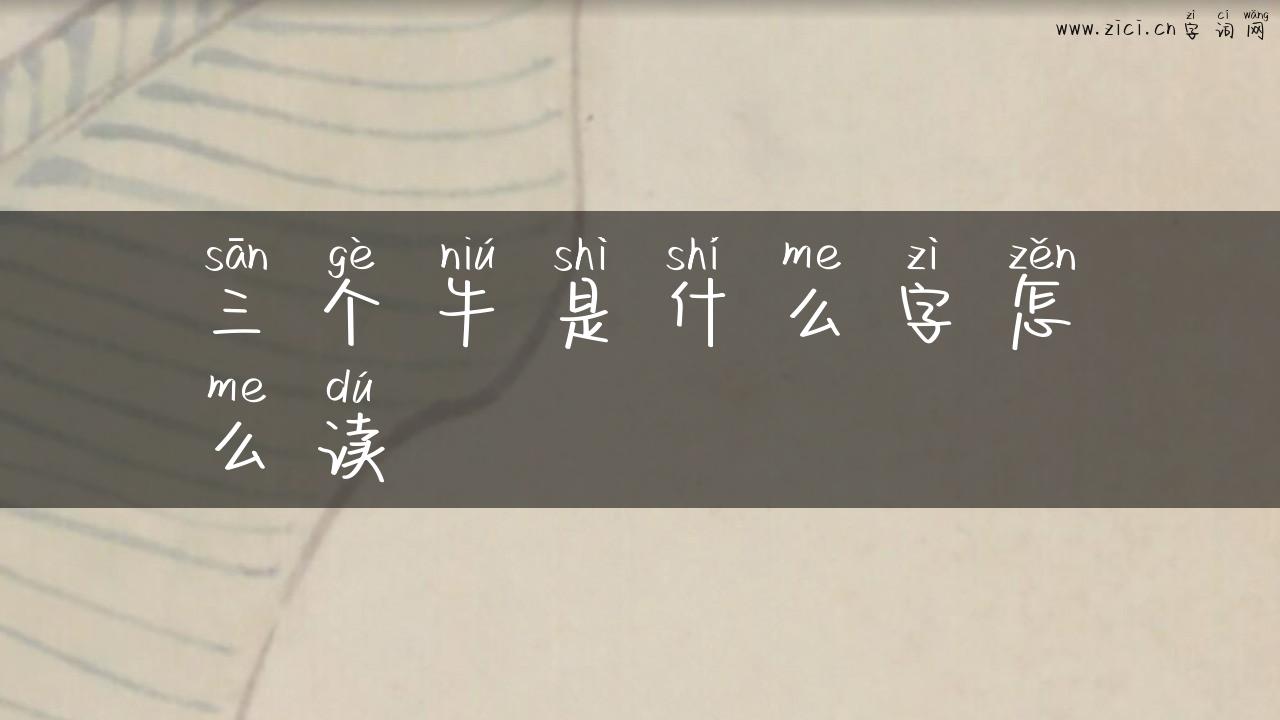 三个牛是什么字怎么读