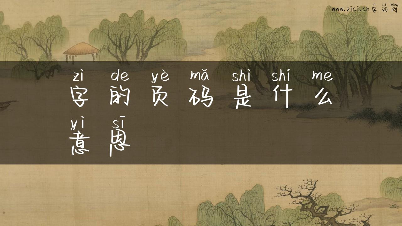 字的页码是什么意思