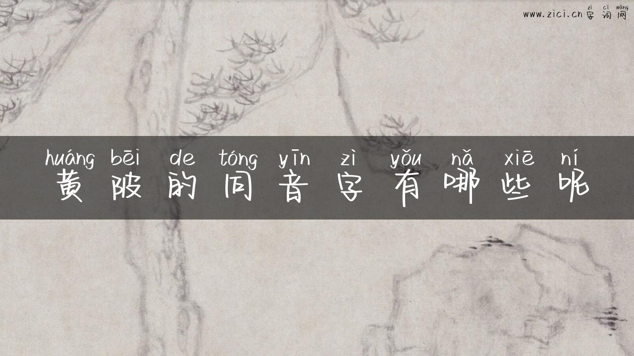 黄陂的同音字有哪些呢