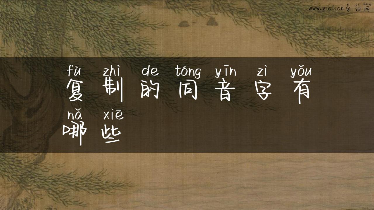 复制的同音字有哪些
