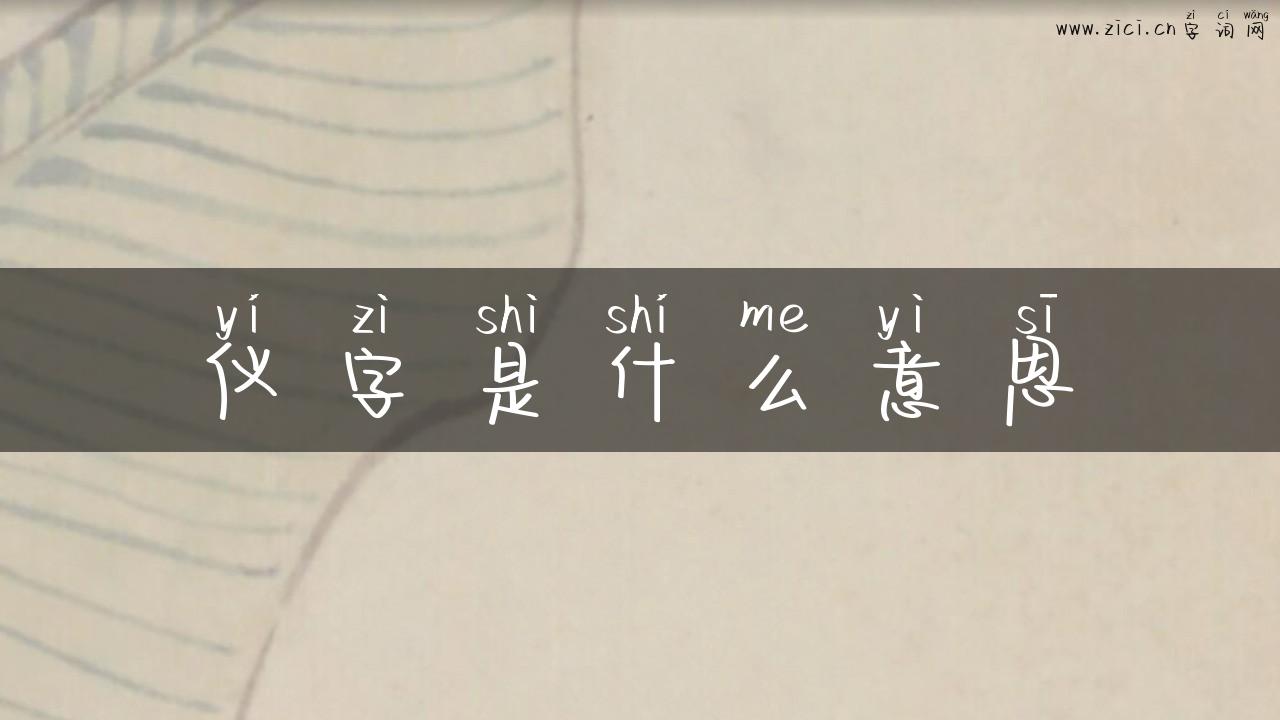 仪字是什么意思