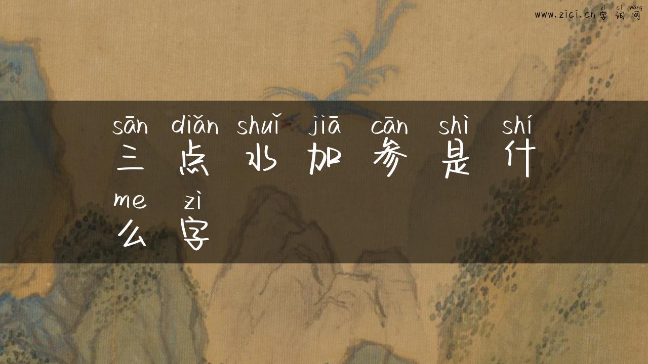 三点水加参是什么字
