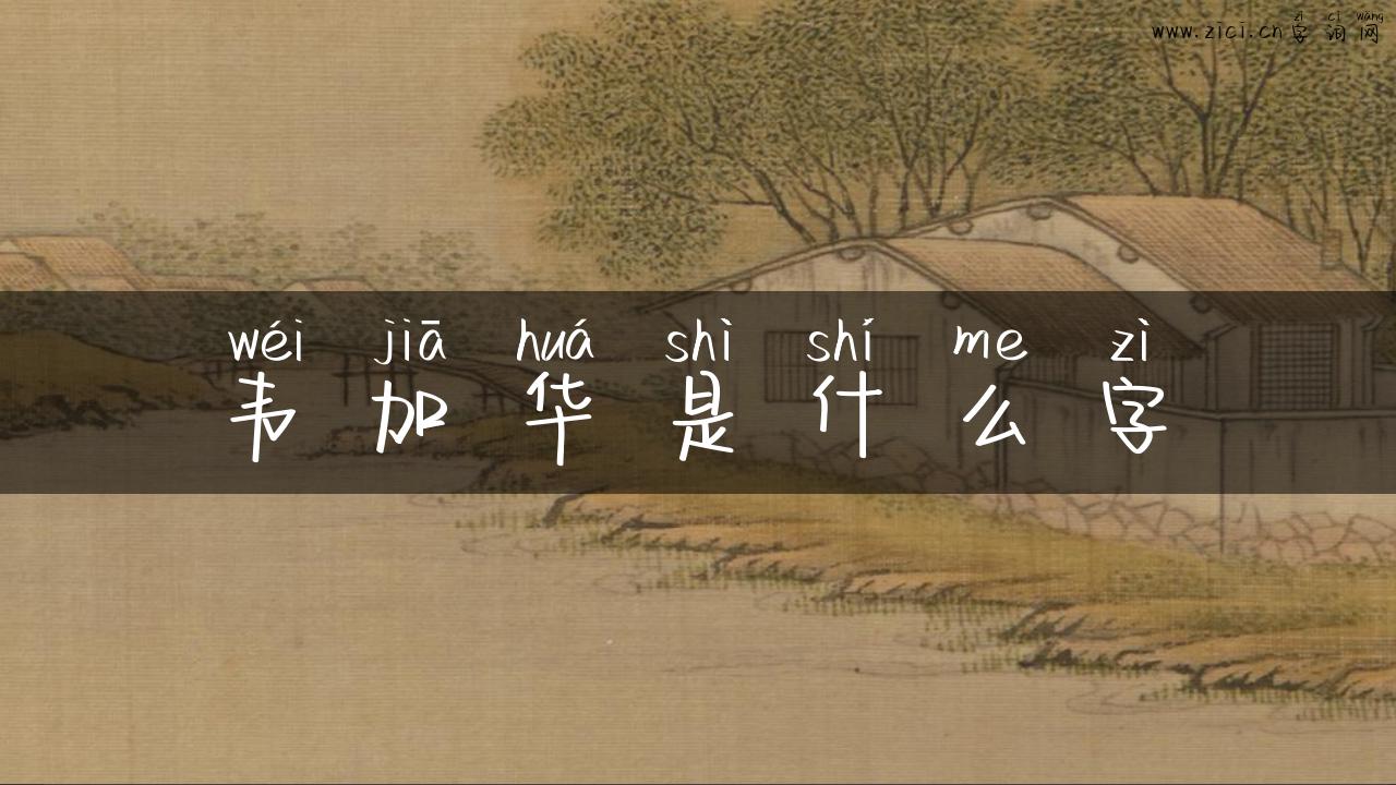 韦加华是什么字