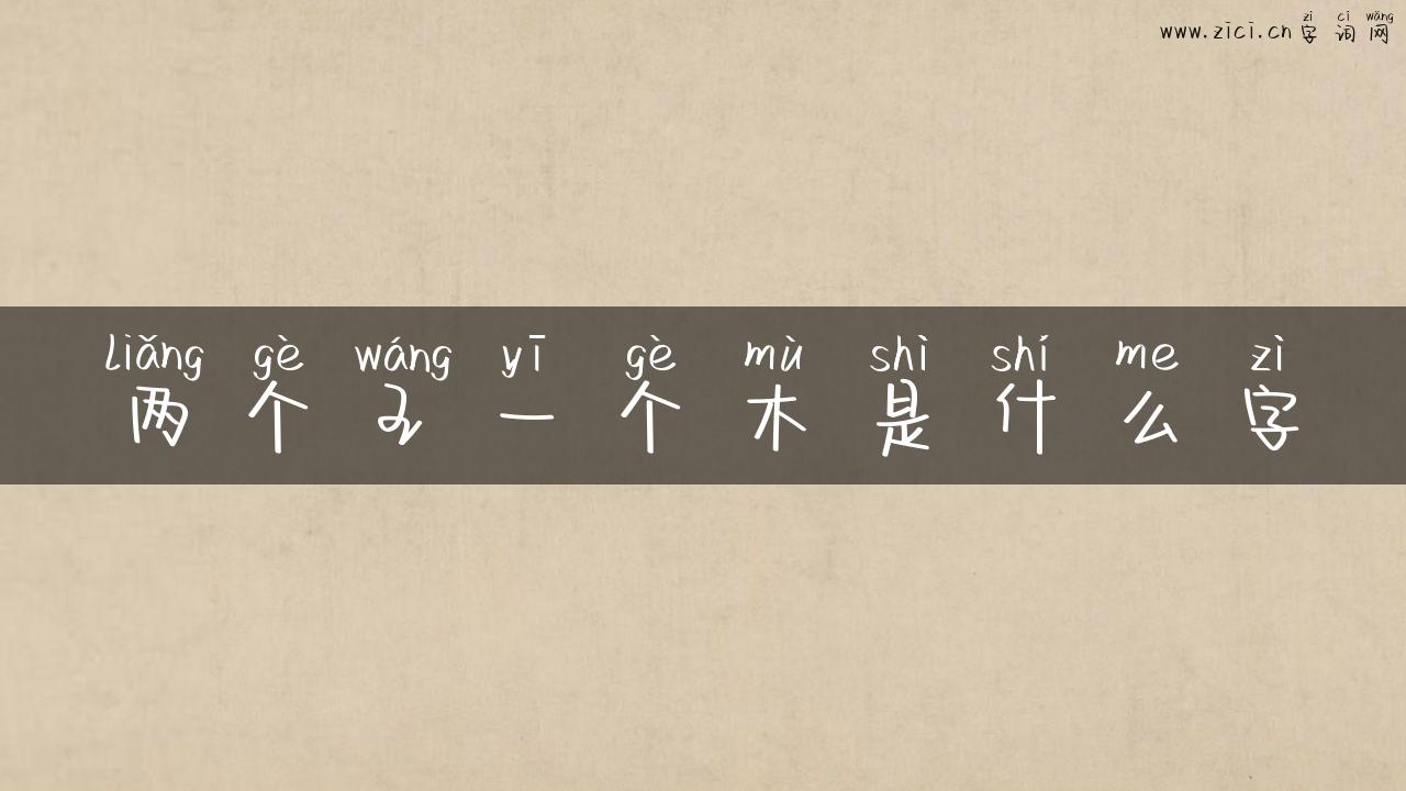 两个王一个木是什么字