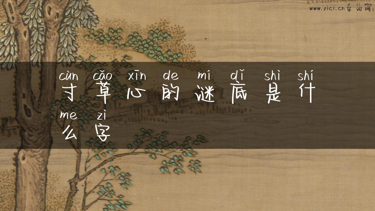寸草心的谜底是什么字