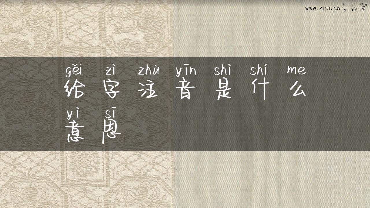 给字注音是什么意思