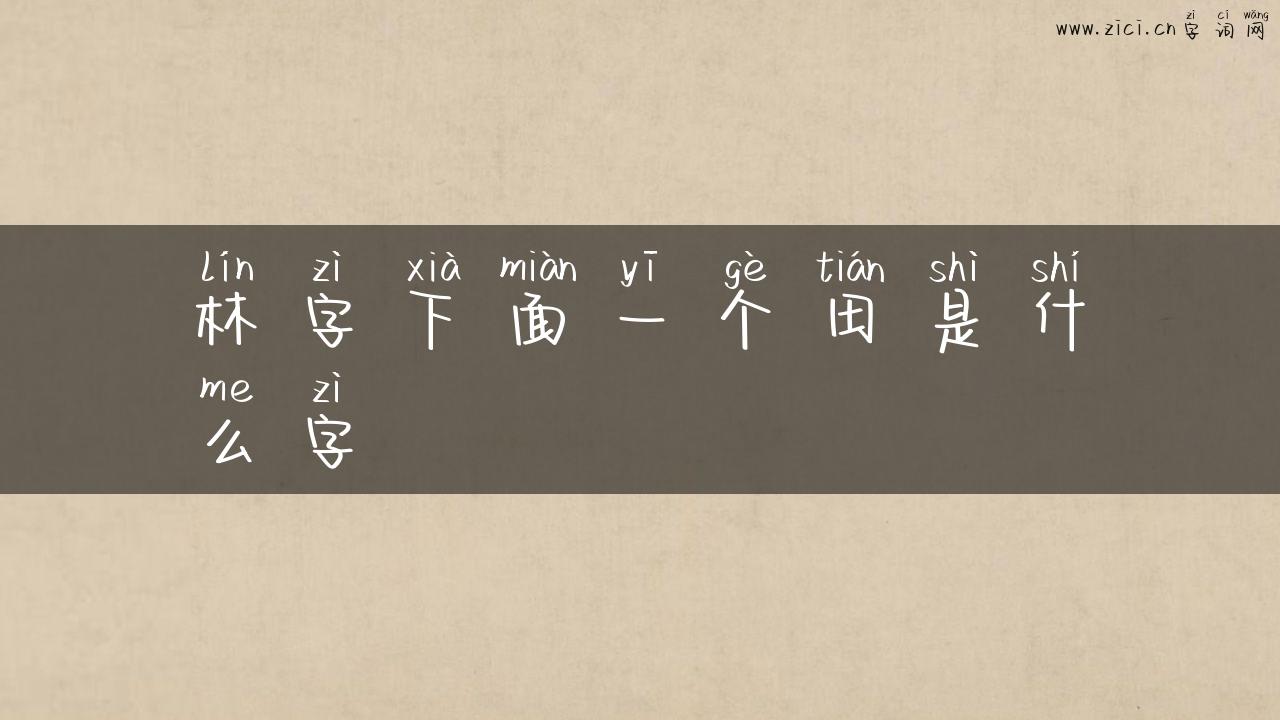 林字下面一个田是什么字