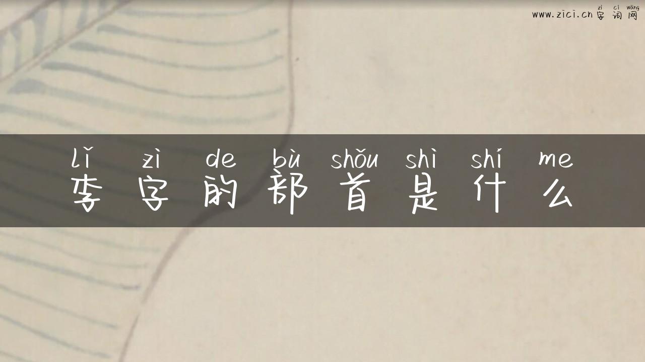 李字的部首是什么