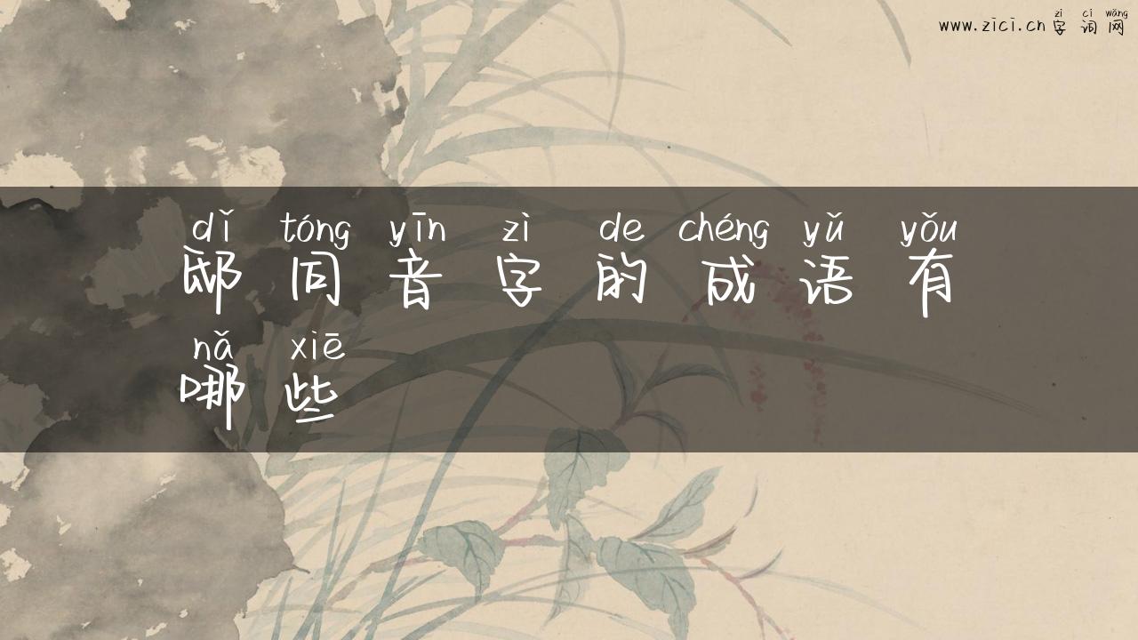 邸同音字的成语有哪些