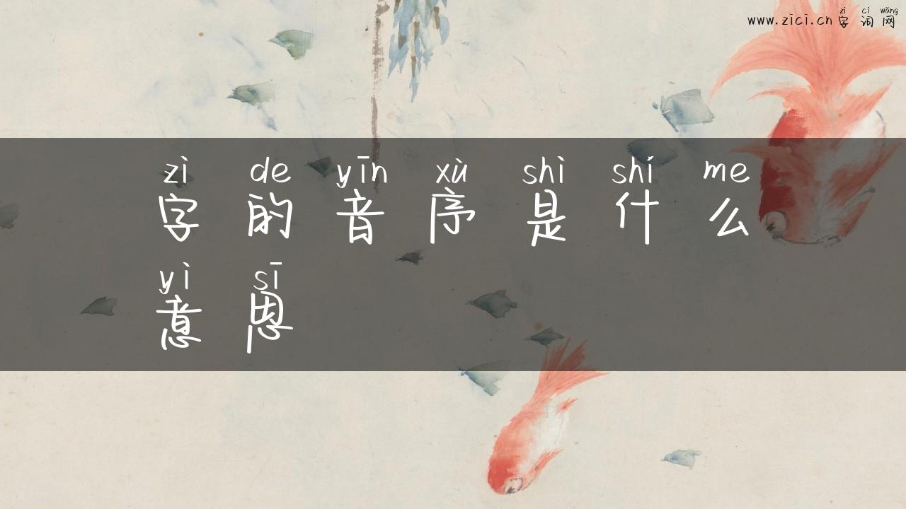 字的音序是什么意思