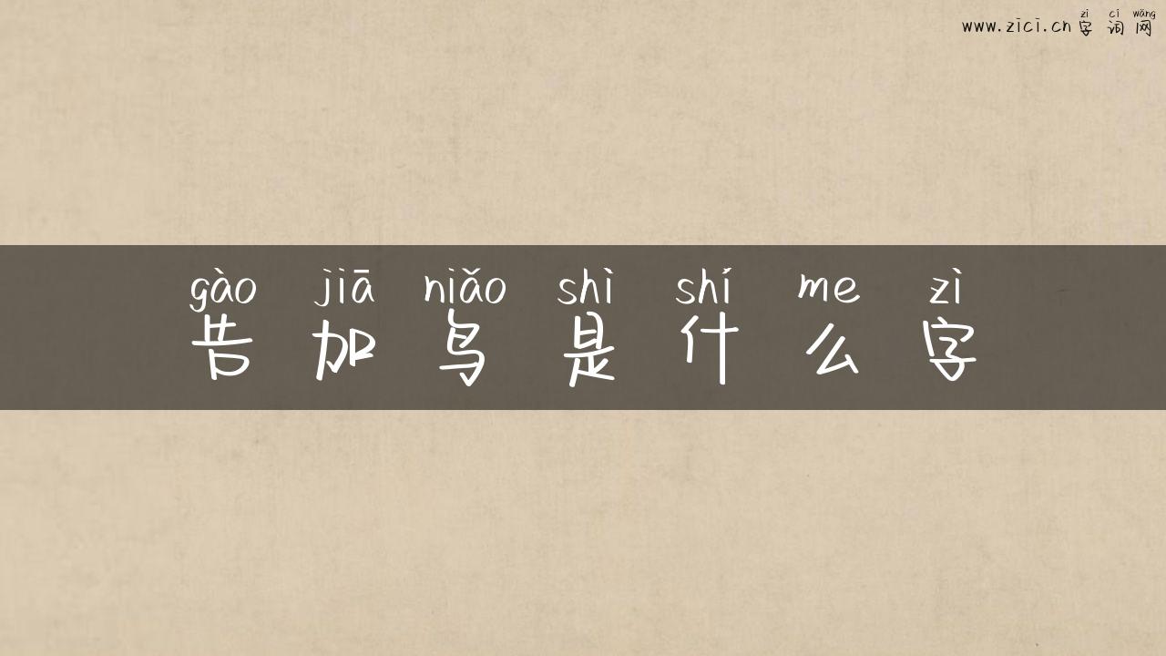 告加鸟是什么字
