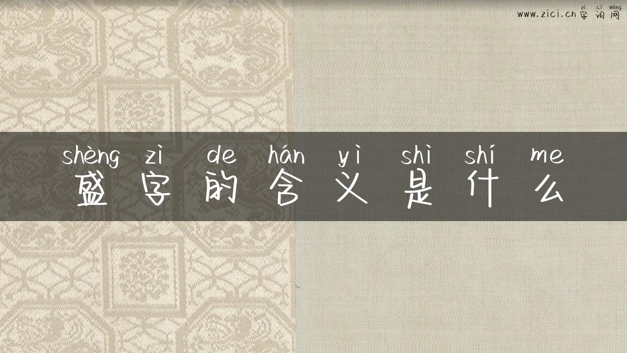 盛字的含义是什么
