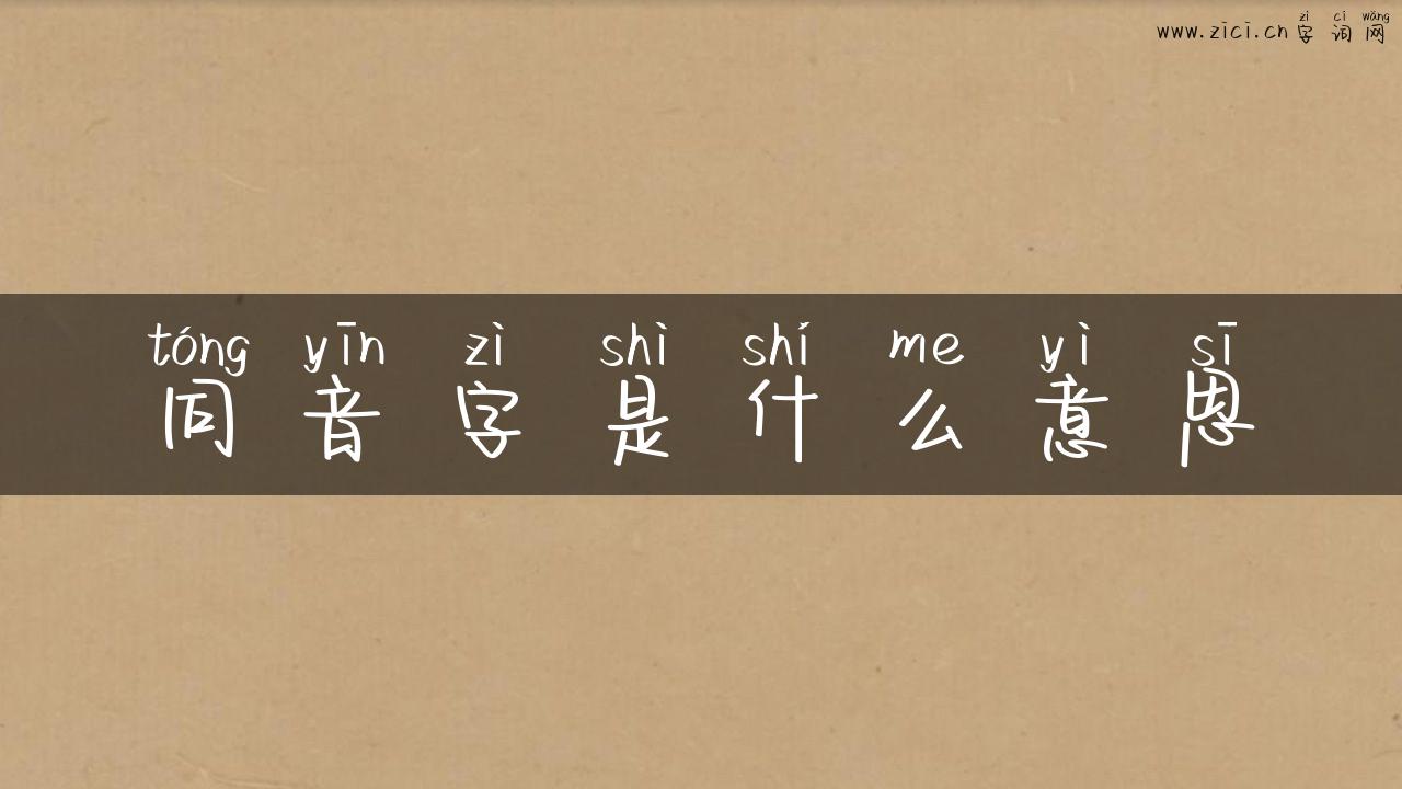 同音字是什么意思