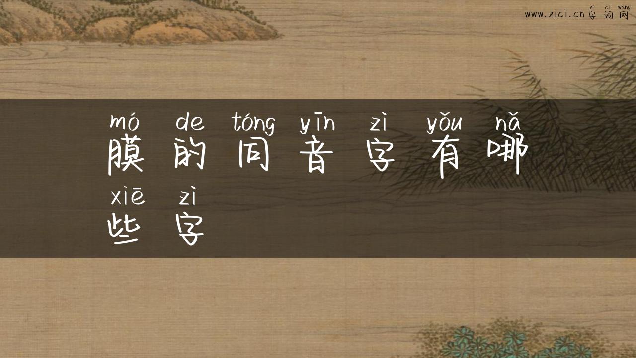 膜的同音字有哪些字