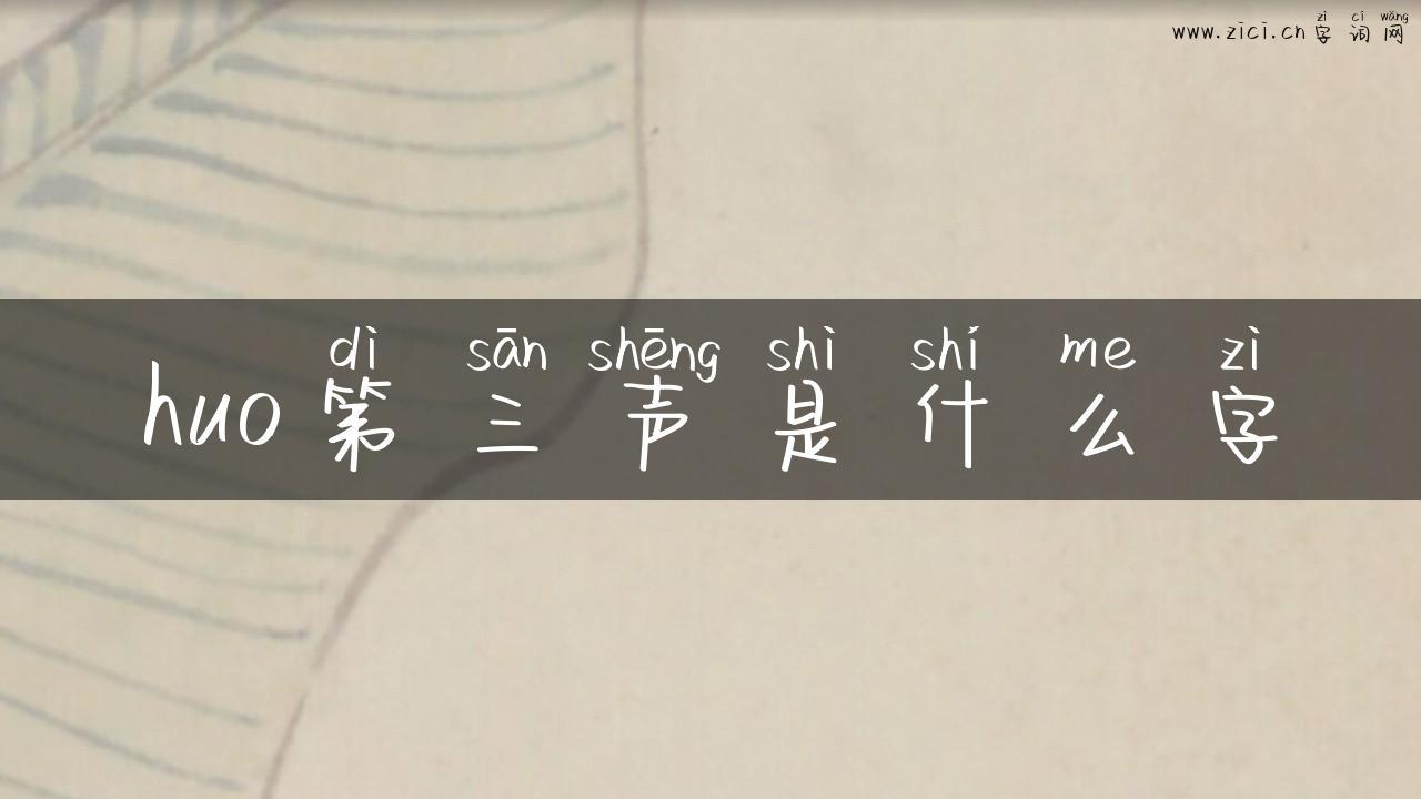 huo第三声是什么字