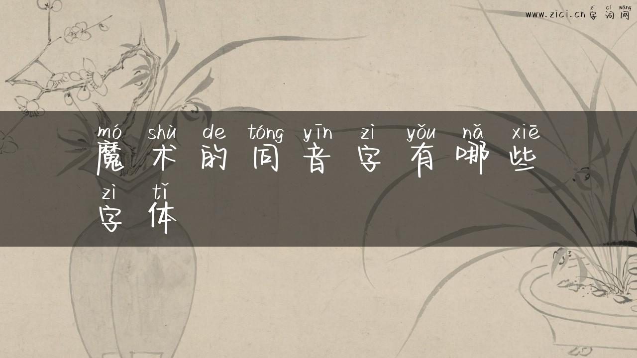 魔术的同音字有哪些字体