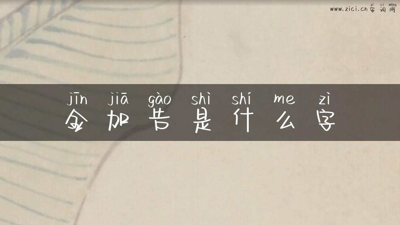 金加告是什么字