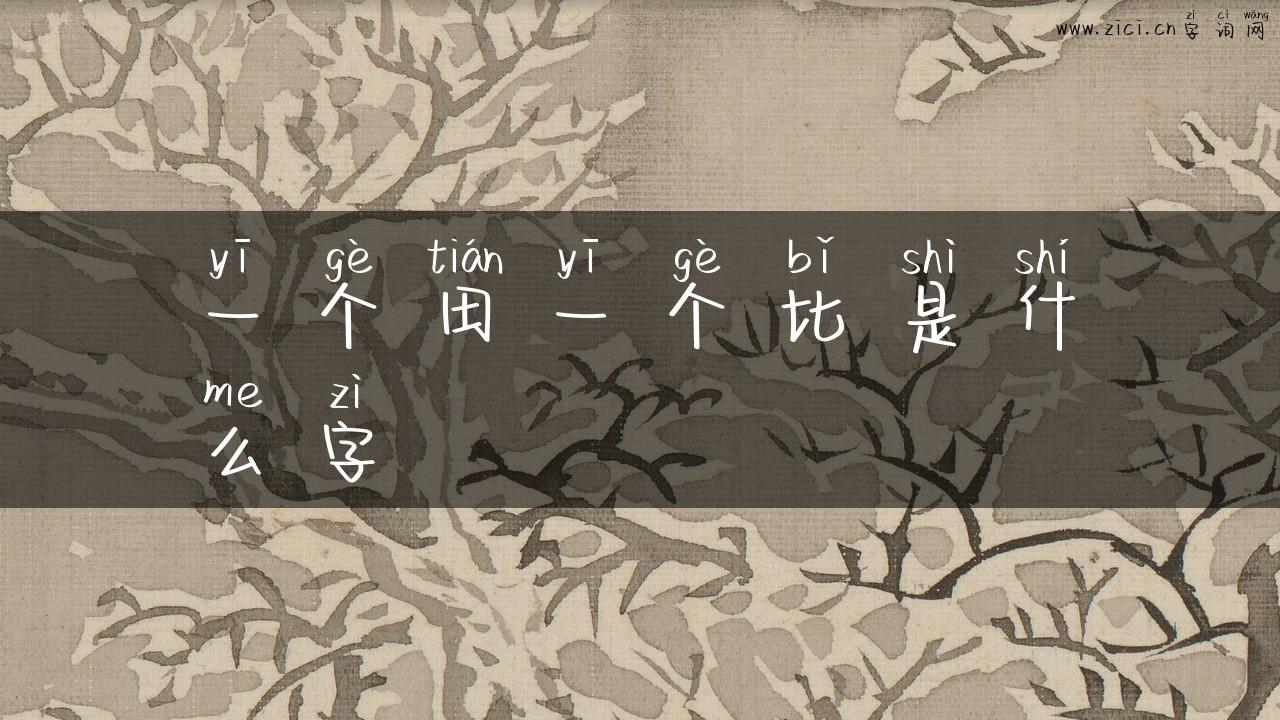 一个田一个比是什么字