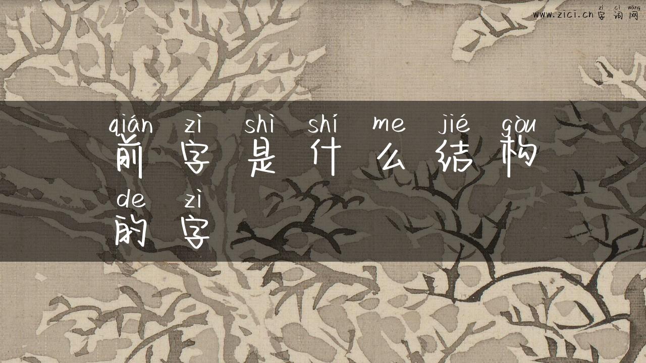 前字是什么结构的字
