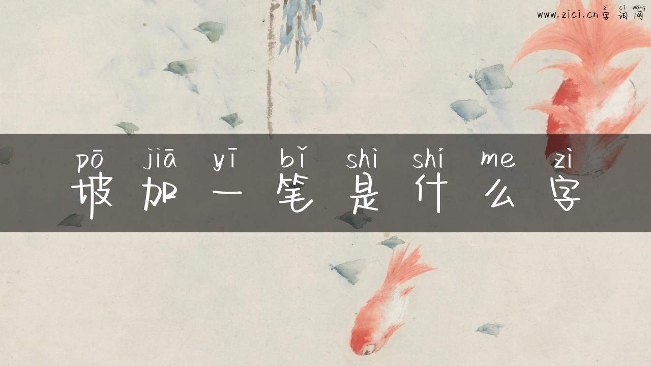 坡加一笔是什么字