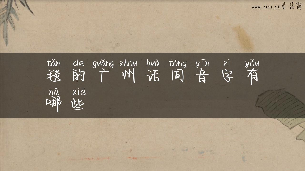 毯的广州话同音字有哪些