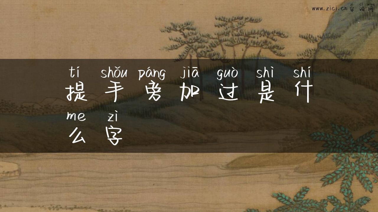 提手旁加过是什么字