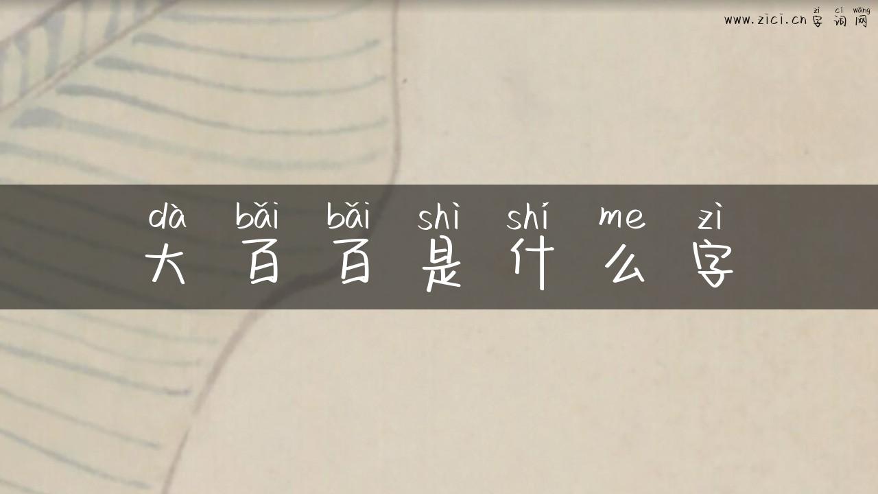 大百百是什么字