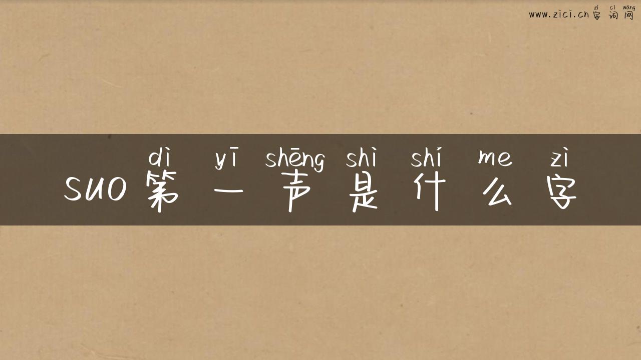suo第一声是什么字
