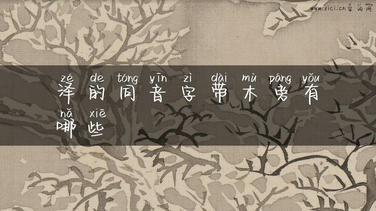 泽的同音字带木旁有哪些