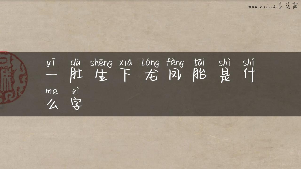 一肚生下龙凤胎是什么字