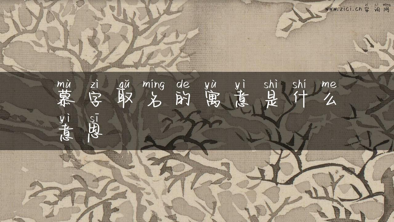 慕字取名的寓意是什么意思