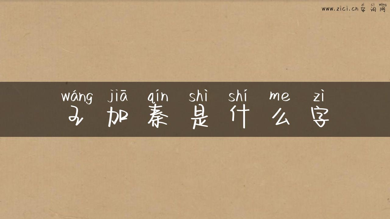 王加秦是什么字