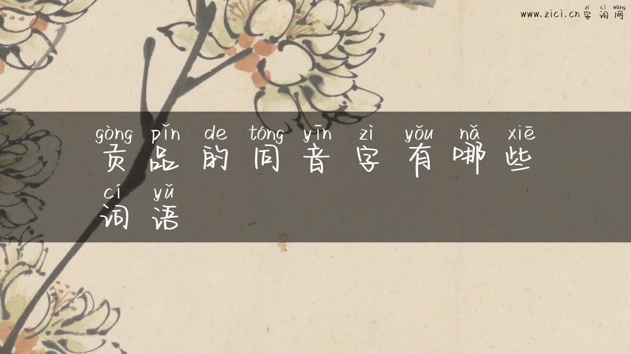贡品的同音字有哪些词语