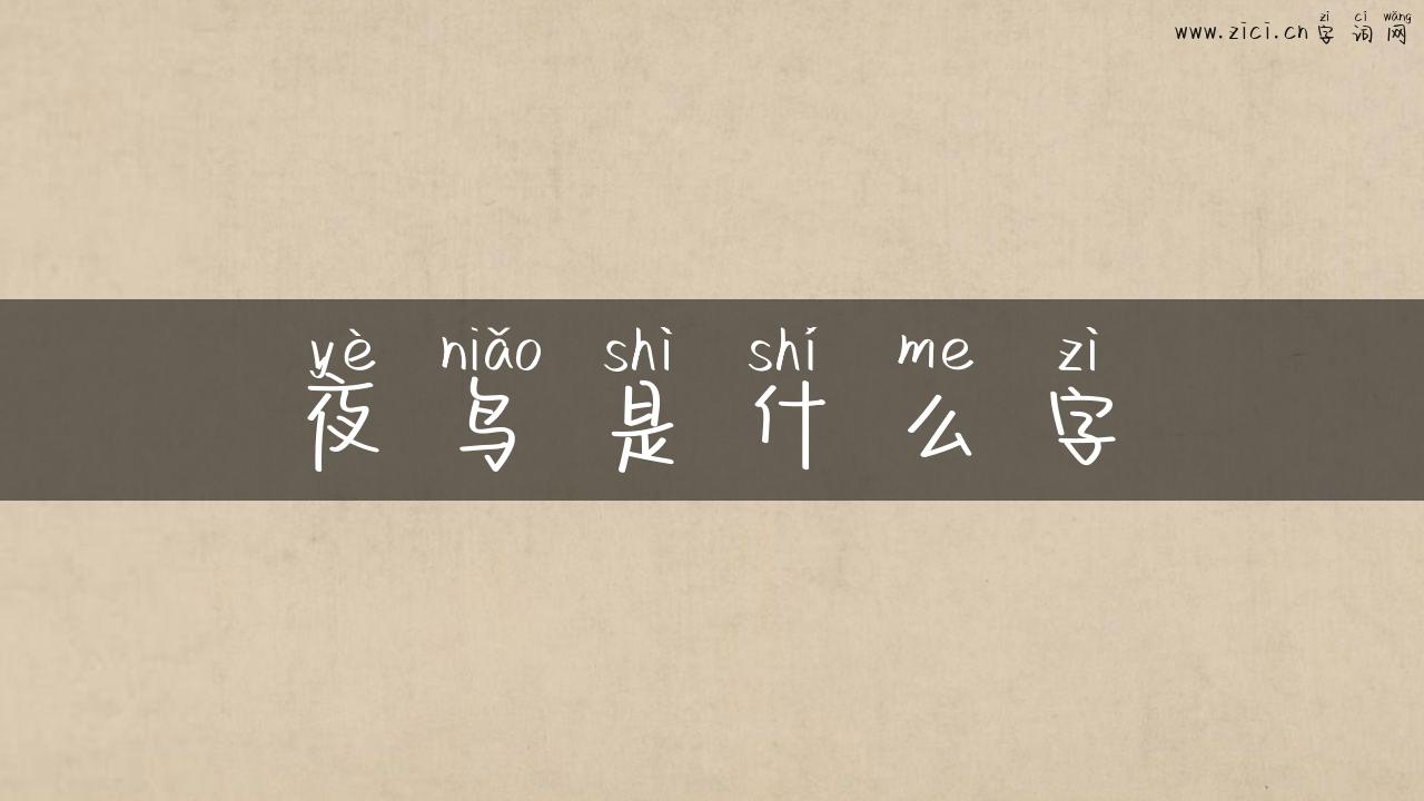 夜鸟是什么字