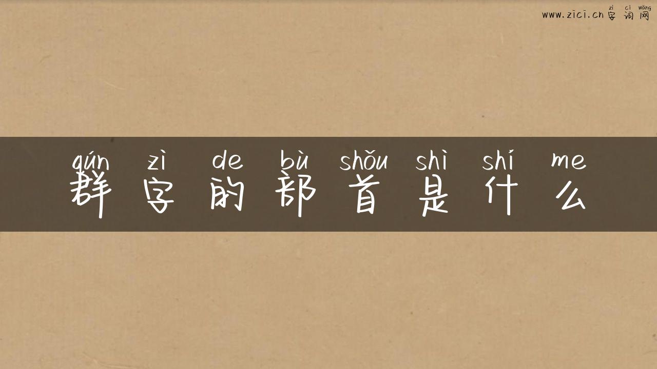 群字的部首是什么