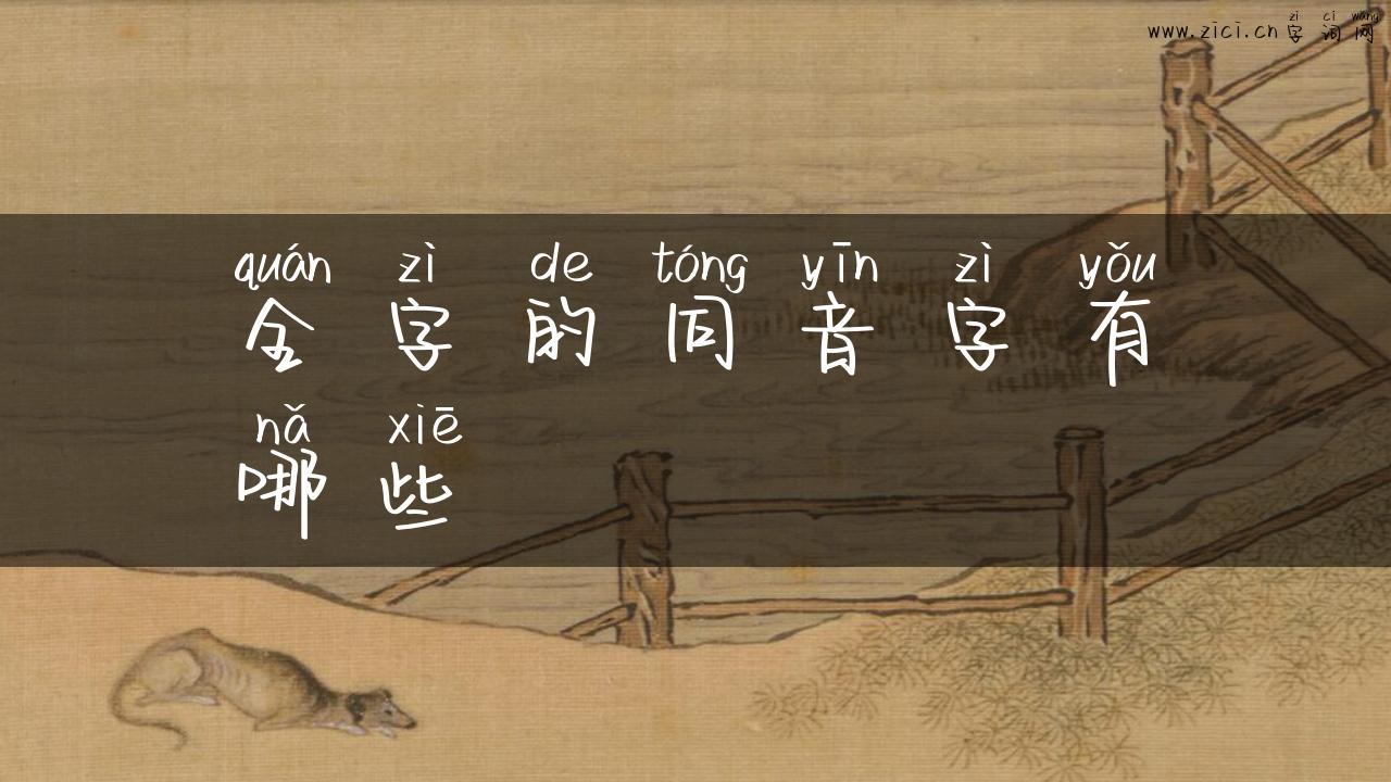 全字的同音字有哪些